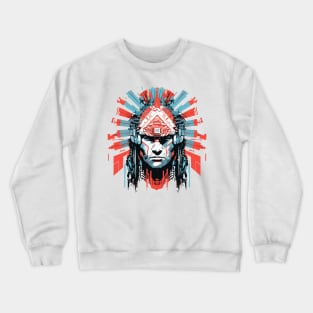 Ancien Aztec Warrior Mystical Abstract Crewneck Sweatshirt